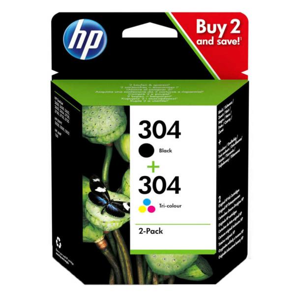 HP 304 3JB05AE Siyah Renkli Orijinal Kartuş Seti