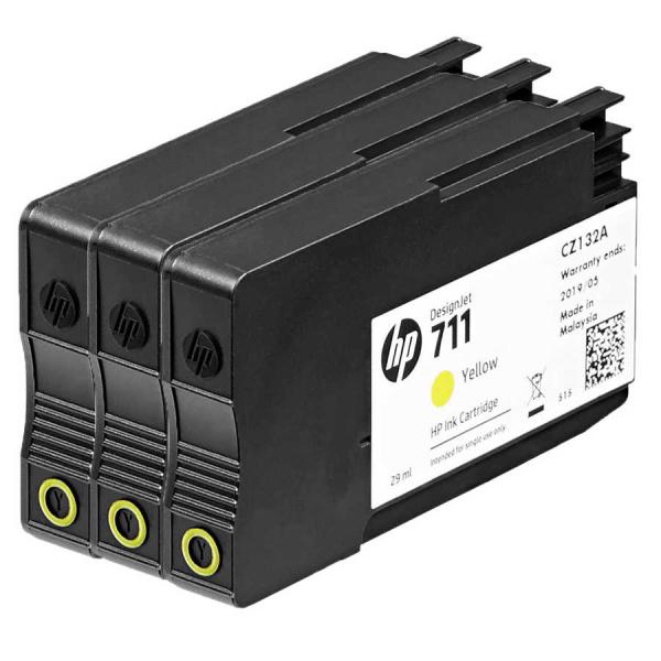 HP 711 CZ136A Sarı Orijinal Kartuş 3'lü Set