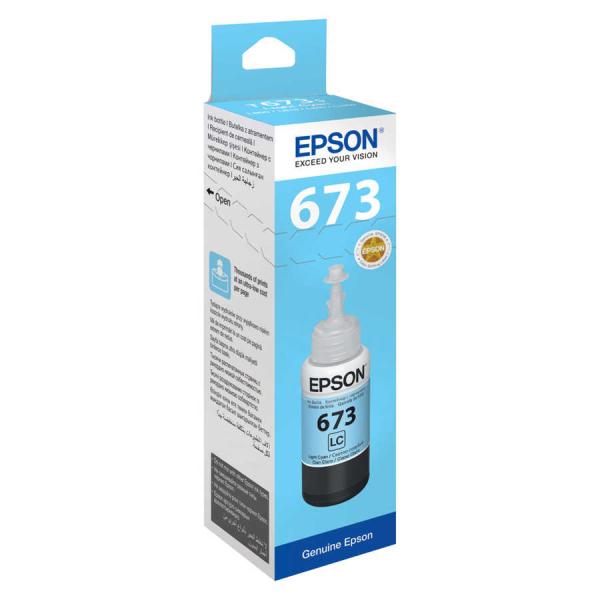 Epson EcoTank 673 C13T67354A Açık Mavi Orijinal Mürekkep