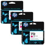 HP 712 3ED78A Kırmızı Orijinal Kartuş 3'lü Set