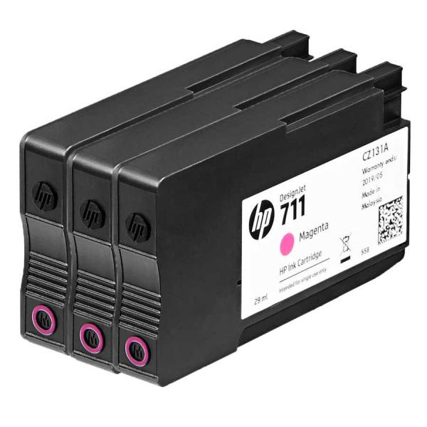 HP 711 CZ135A Kırmızı Orijinal Kartuş 3'lü Set